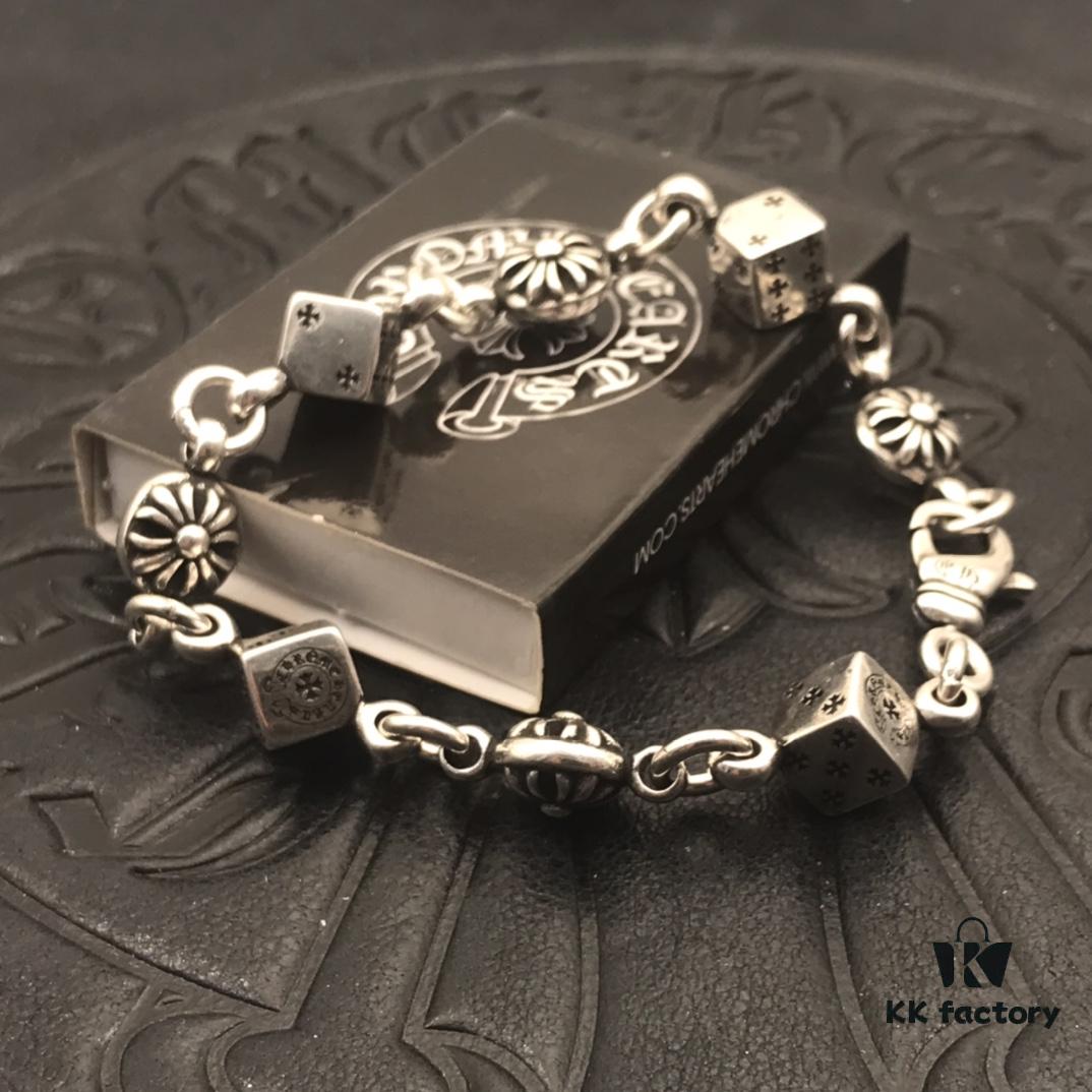 High-Version Chrome Hearts Sold-Out Dice Bracelet for Men and Women, 18/20/22cm, Model CS003