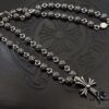 High-Version Chrome Hearts Cross Pendant Necklace with Integrated Chain, Original Horseshoe Clasp, Clear Engraving Details, Unisex Wear, 60cm Length