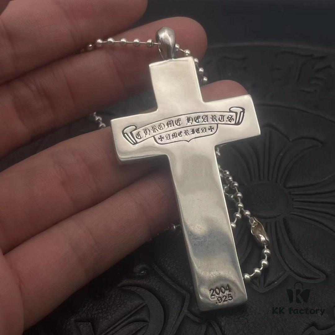 High-End Croxx Seven-Element Cross Pendant Paired with Classic Bead Chain, Available in 50-70cm Lengths