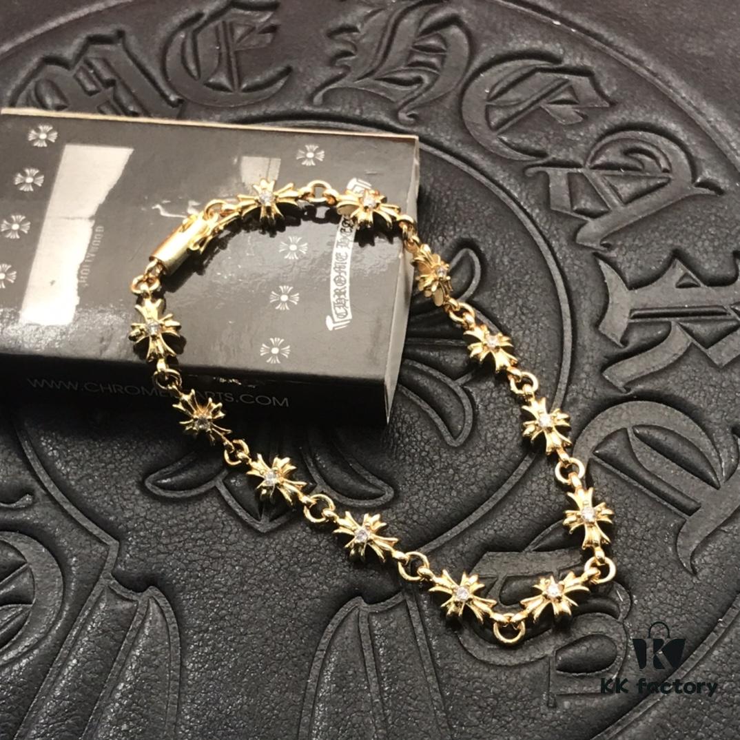 High-Version Chrome Hearts 22K Diamond-Inlaid Cross Bracelet