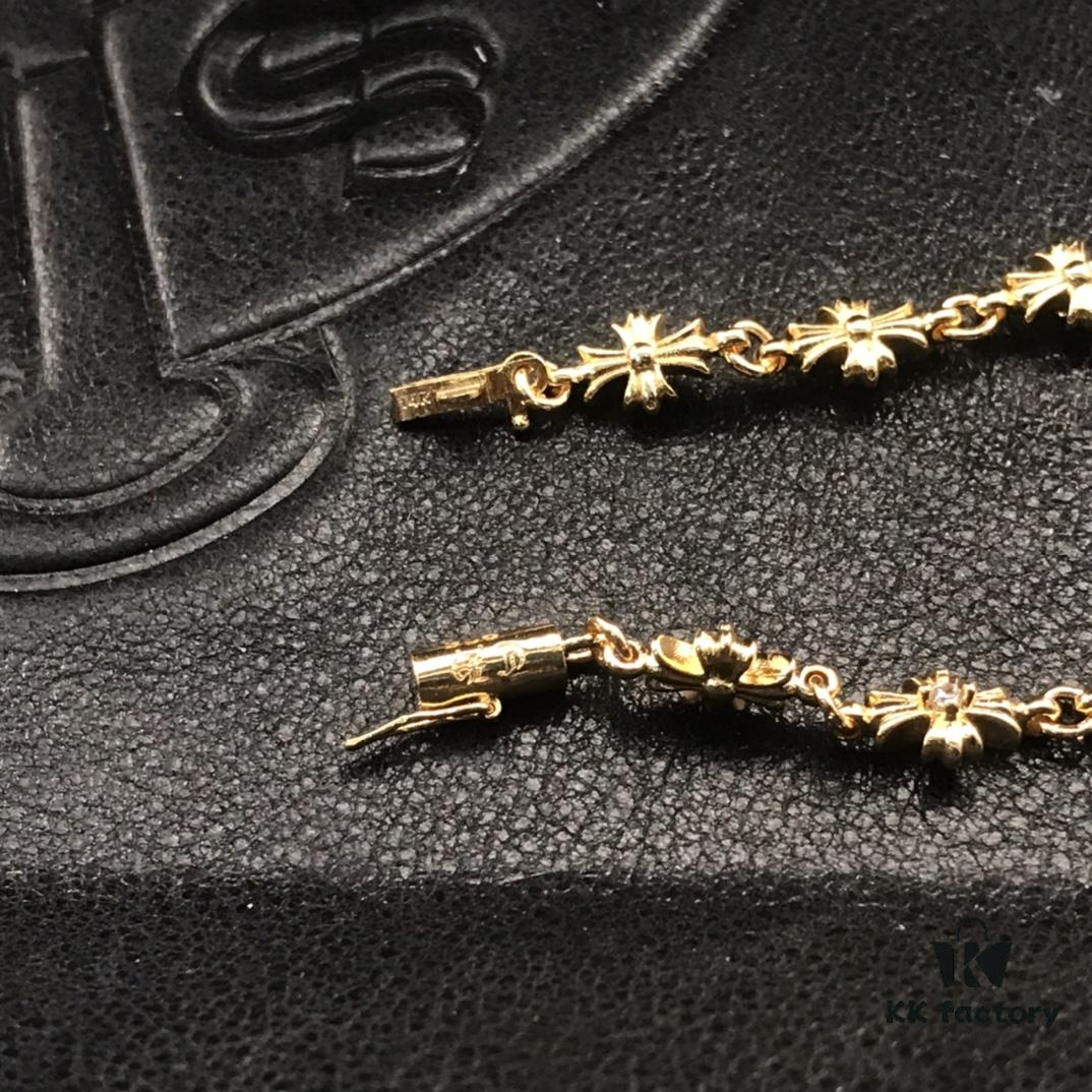 High-Version Chrome Hearts 22K Diamond-Inlaid Cross Bracelet