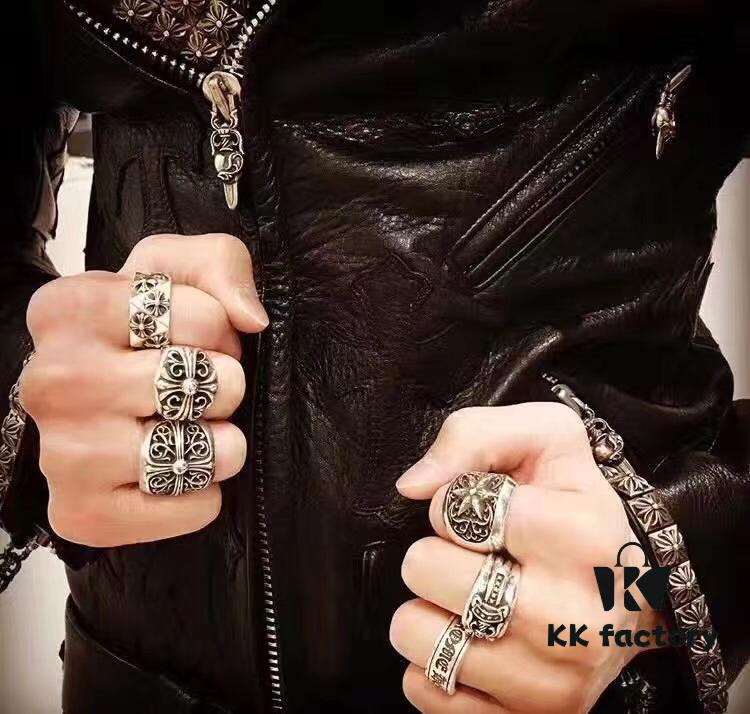 High-Grade Chrome Hearts Cut Corner Cross Ring