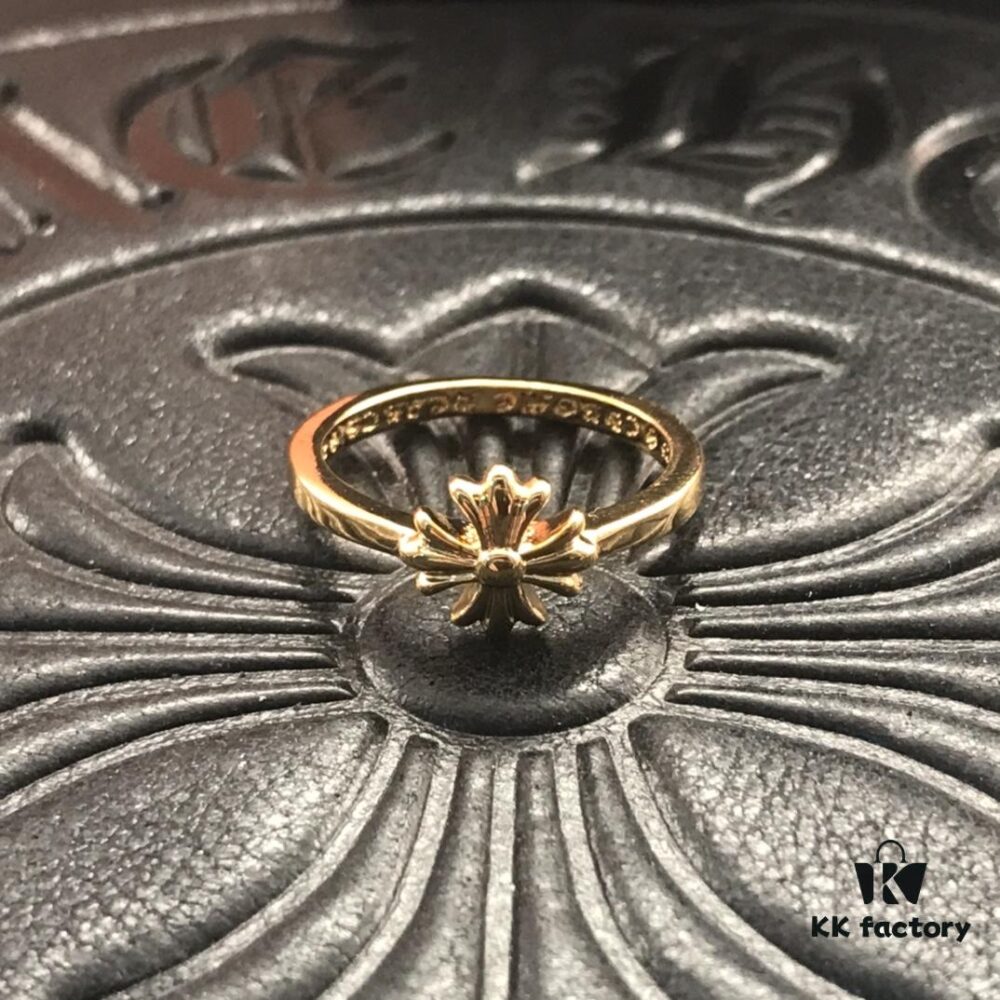 High-End Version Croxx 22K Square Cross Minimalist Ring