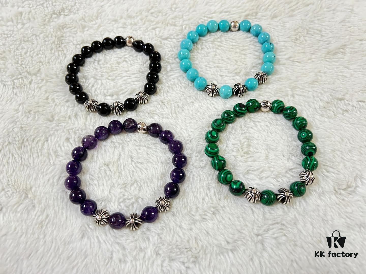 Chrome Hearts 4-Accessory 10mm Bead Bracelet, Full Color Range, Custom Length Available