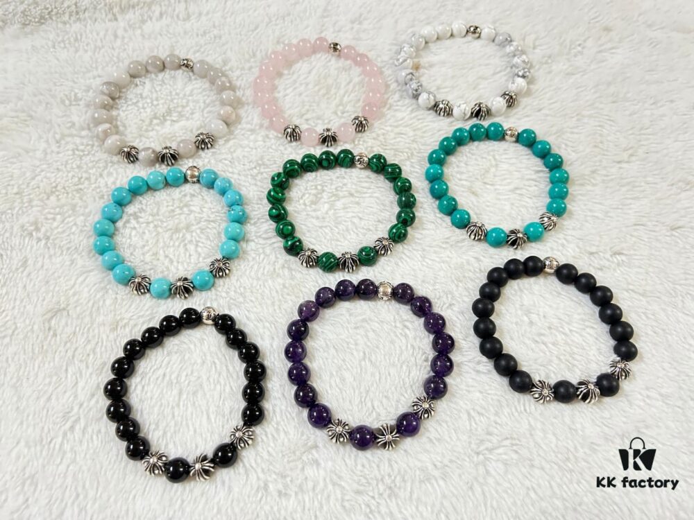 Chrome Hearts 4-Accessory 10mm Bead Bracelet, Full Color Range, Custom Length Available