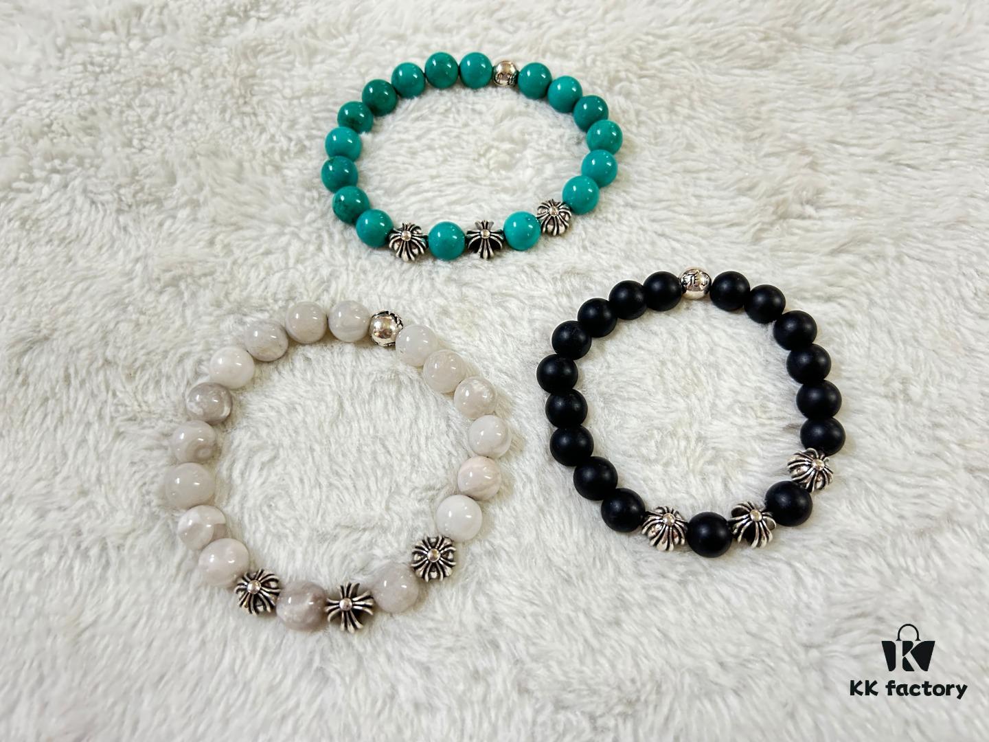 Chrome Hearts 4-Accessory 10mm Bead Bracelet, Full Color Range, Custom Length Available