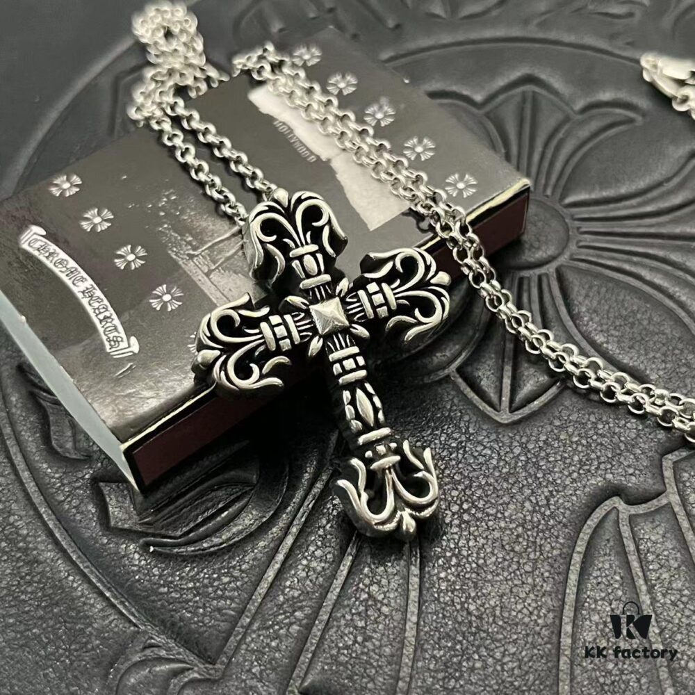 CHROME HEARTS High-Quality Flame Cross Necklace