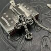 CHROME HEARTS High-Quality Flame Cross Necklace