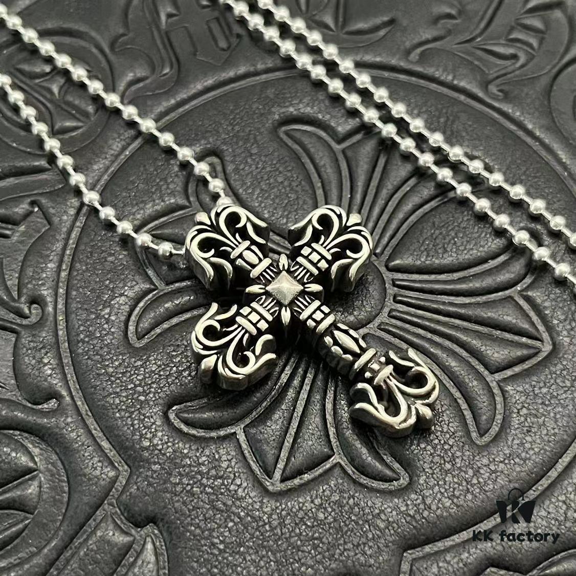 CHROME HEARTS High-Quality Flame Cross Necklace