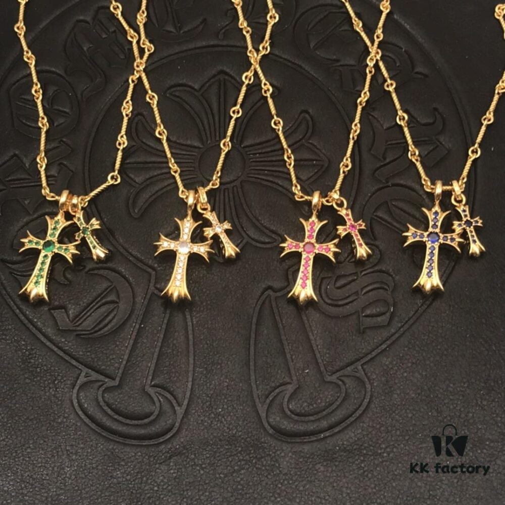 Chrome Hearts 22K Double Cross Series Necklace