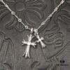 High-Version Crocs Heart White Diamond Aged Double Cross Necklace, One Style Four Wears, The Pinnacle of Cross Necklaces, A Timeless Classic