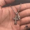 High-Version Crocs Heart White Diamond Aged Double Cross Necklace, One Style Four Wears, The Pinnacle of Cross Necklaces, A Timeless Classic