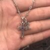 High-Version Chrome Hearts Blue Diamond Aged Double Cross Necklace, One Style Four Wears, The Pinnacle of Cross Necklaces, A Timeless Classic