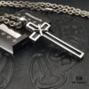 High-Version Chrome Hearts Maple Thor M Collaboration Large Cross Pendant Necklace with Letter Chain, Available in 50-70cm Length