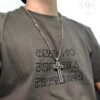 High-Version Chrome Hearts Maple Thor M Collaboration Large Cross Pendant Necklace with Letter Chain, Available in 50-70cm Length