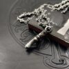 High-Version Chrome Hearts Diamond-Inlaid Cross Necklace, Integrated Chain Set, Reversible Design with One Side Diamond-Inlaid and the Other Plain, 60cm Length, Clear Engraving and Precise Details, Original Buckle
