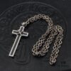 High-Version Chrome Hearts Maple Thor M Collaboration Large Cross Pendant Necklace with Letter Chain, Available in 50-70cm Length