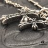 High-Version Crocs Black Diamond Aged Double Cross Necklace, One Style Four Wears, The Pinnacle of Cross Necklaces, A Timeless Classic