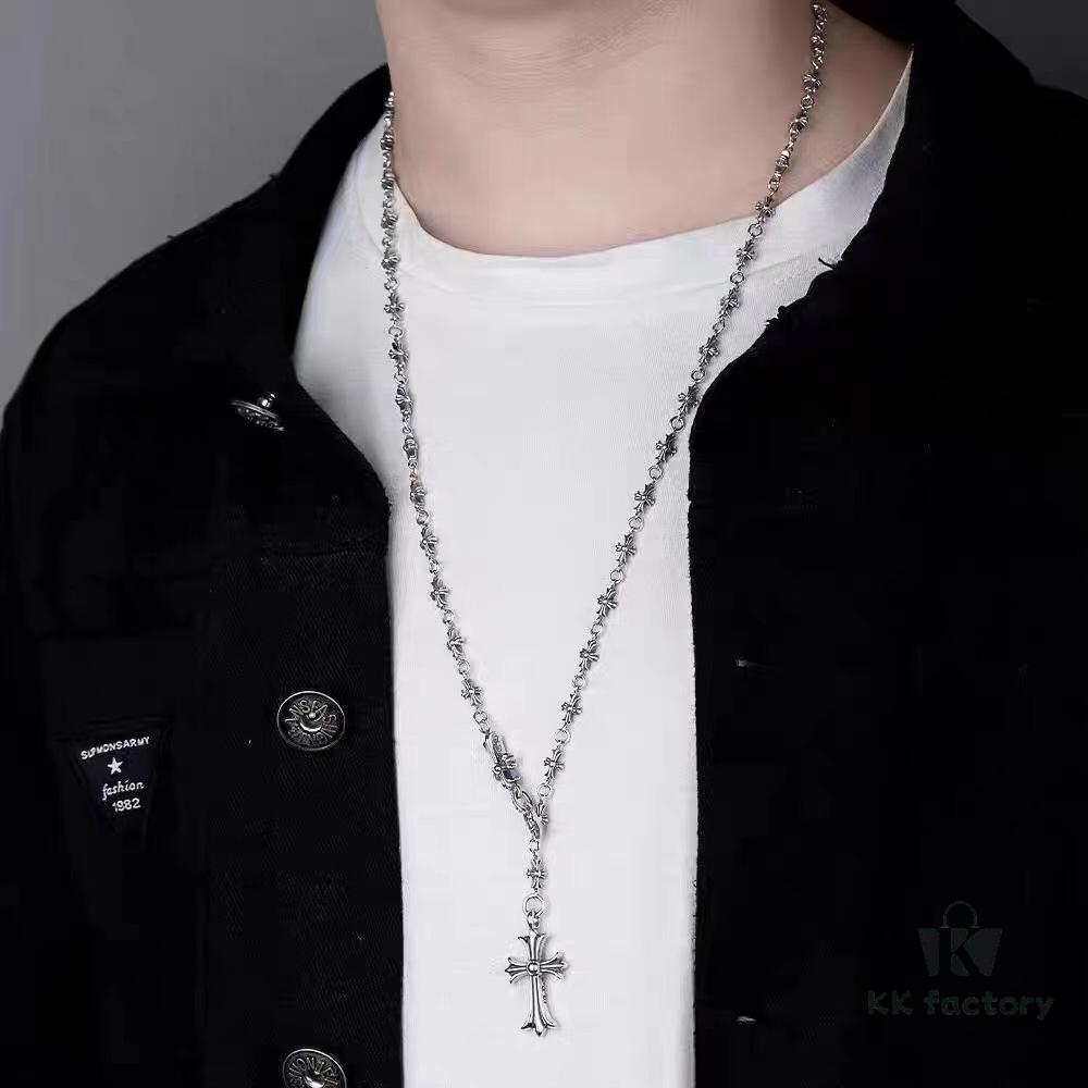 High-Version Chrome Hearts Cross Retractable Adjustable Integrated Chain, Popular Style Worn by Many Influencers, Total Length 65cm