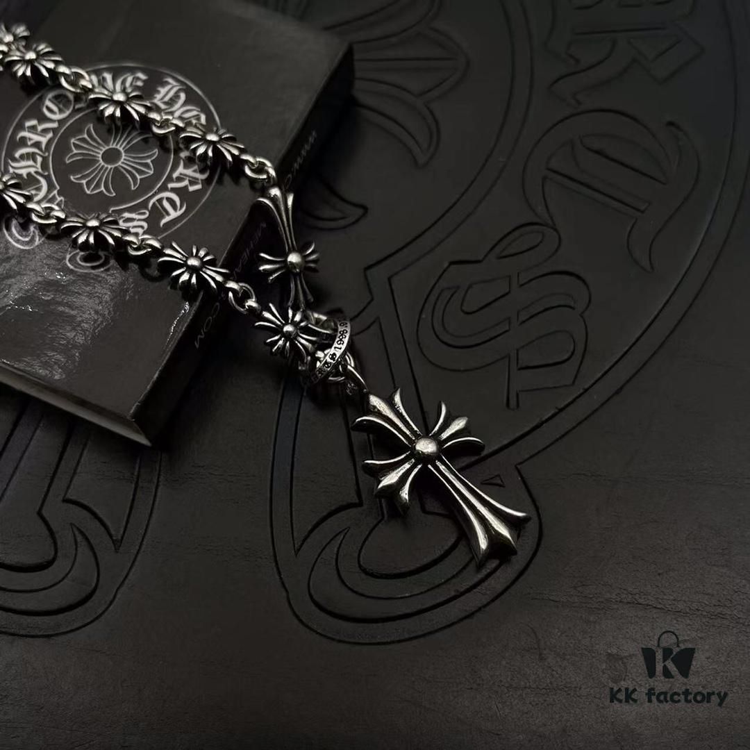 High-Version Chrome Hearts Cross Retractable Adjustable Integrated Chain, Popular Style Worn by Many Influencers, Total Length 65cm