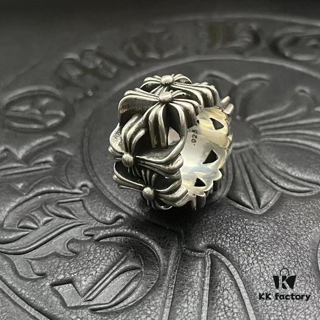 CHROME HEARTS High-Quality Crossbones Square Skull Ring