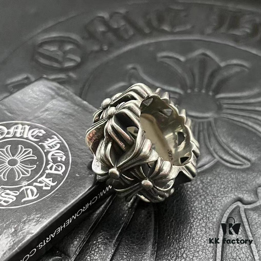 CHROME HEARTS High-Quality Crossbones Square Skull Ring