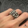 CHROME HEARTS High-Quality Crossbones Square Skull Ring