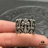 CHROME HEARTS High-End Crooked Cross Diamond-Inlaid Ring