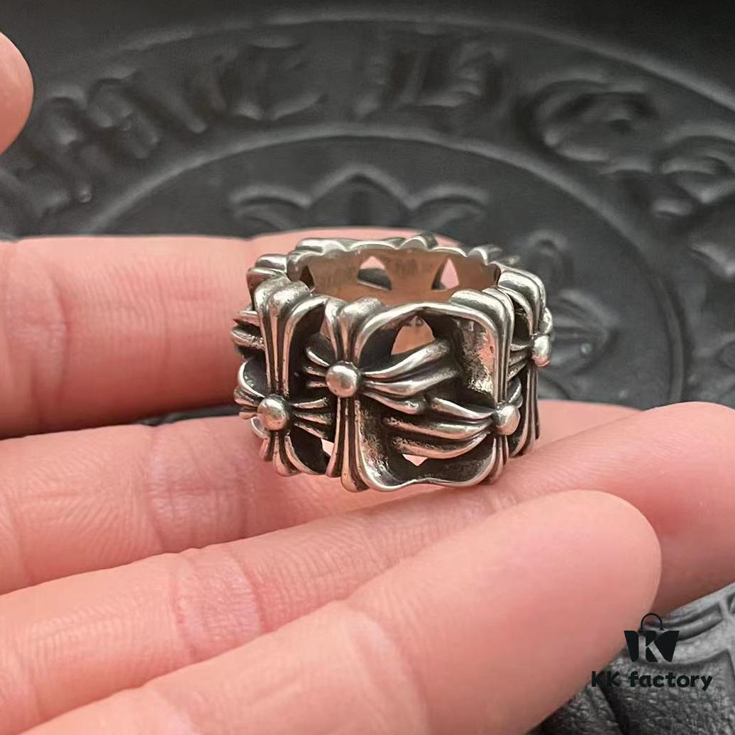 CHROME HEARTS High-Quality Crossbones Square Skull Ring