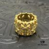 CHROME HEARTS High-Replica Crooked Cross 22K Gold Diamond-Inlaid Burial Cross Ring