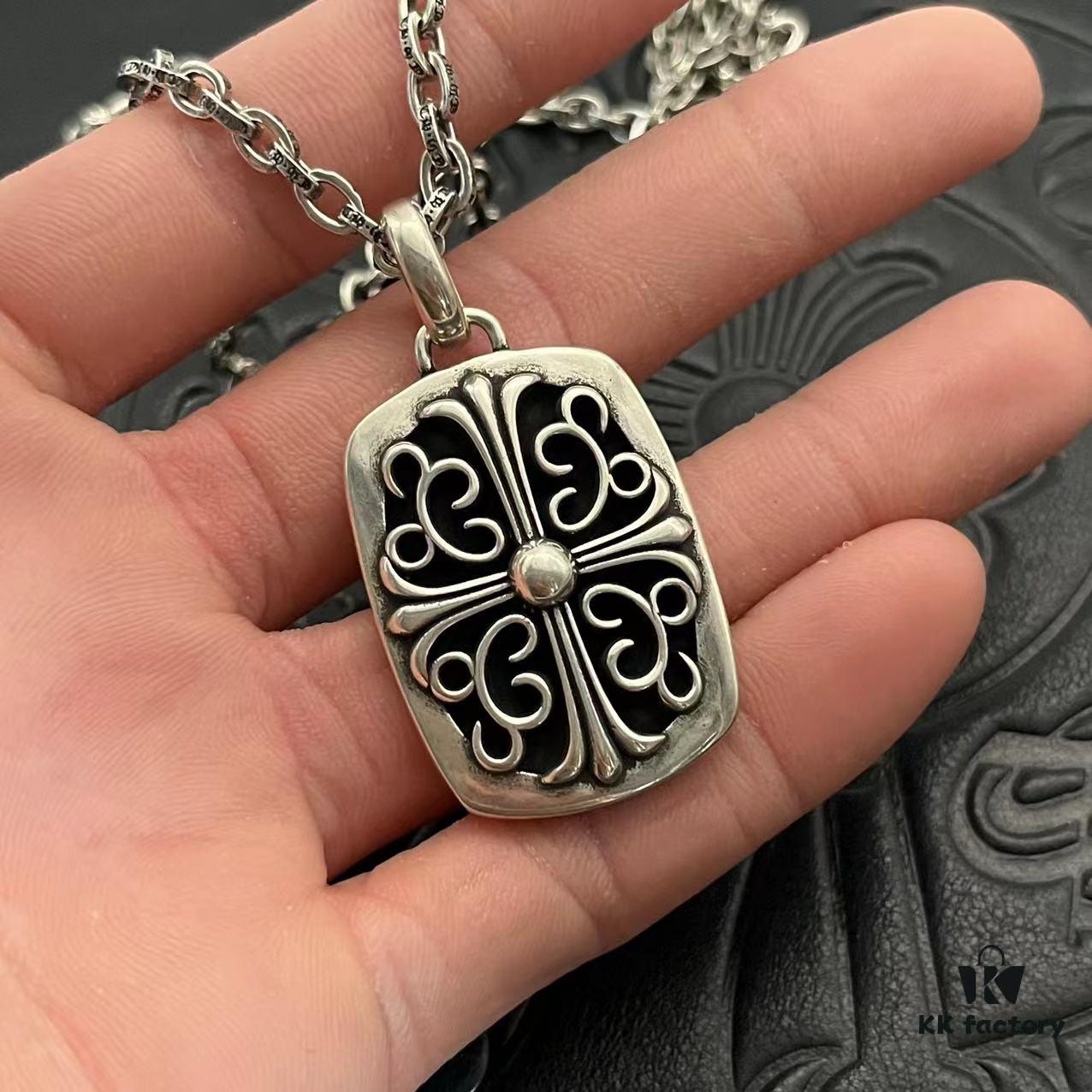 CHROME HEARTS High-Quality Cross with Vine Motif Pendant Necklace, Size: 60CM