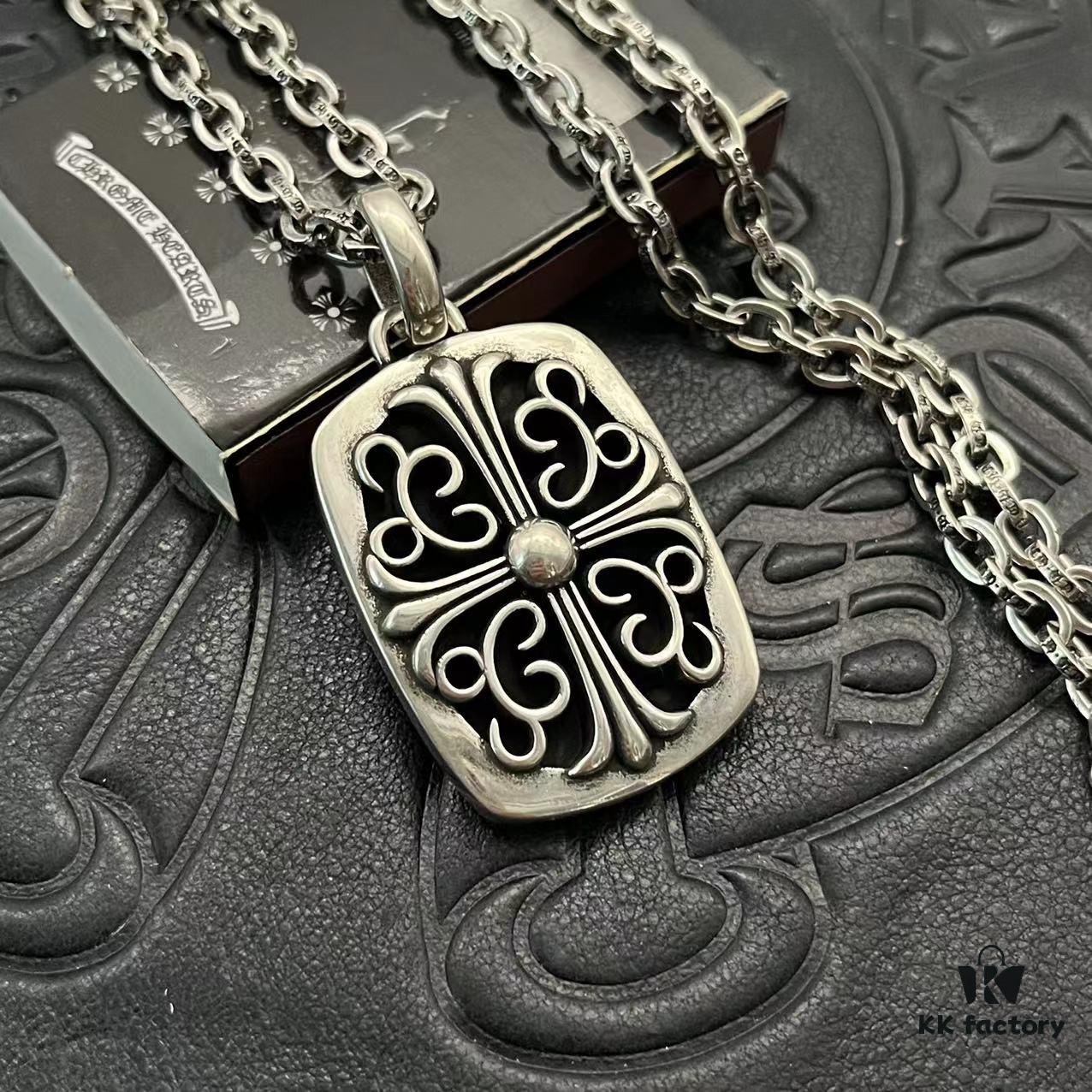 CHROME HEARTS High-Quality Cross with Vine Motif Pendant Necklace, Size: 60CM