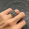 CHROME HEARTS High-End Crooked Cross Diamond-Inlaid Ring