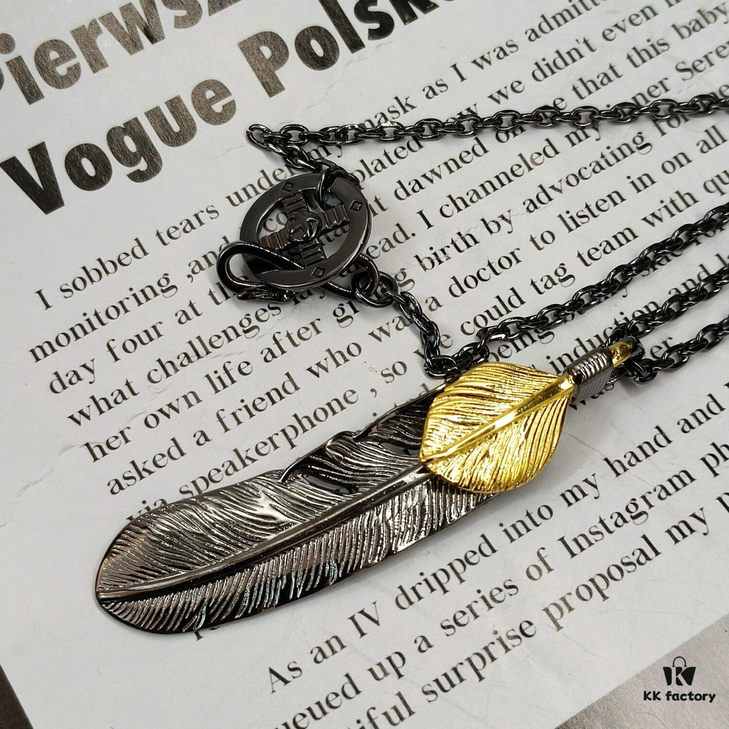 Gaoqiao Feather Necklace - Black Mixed Style