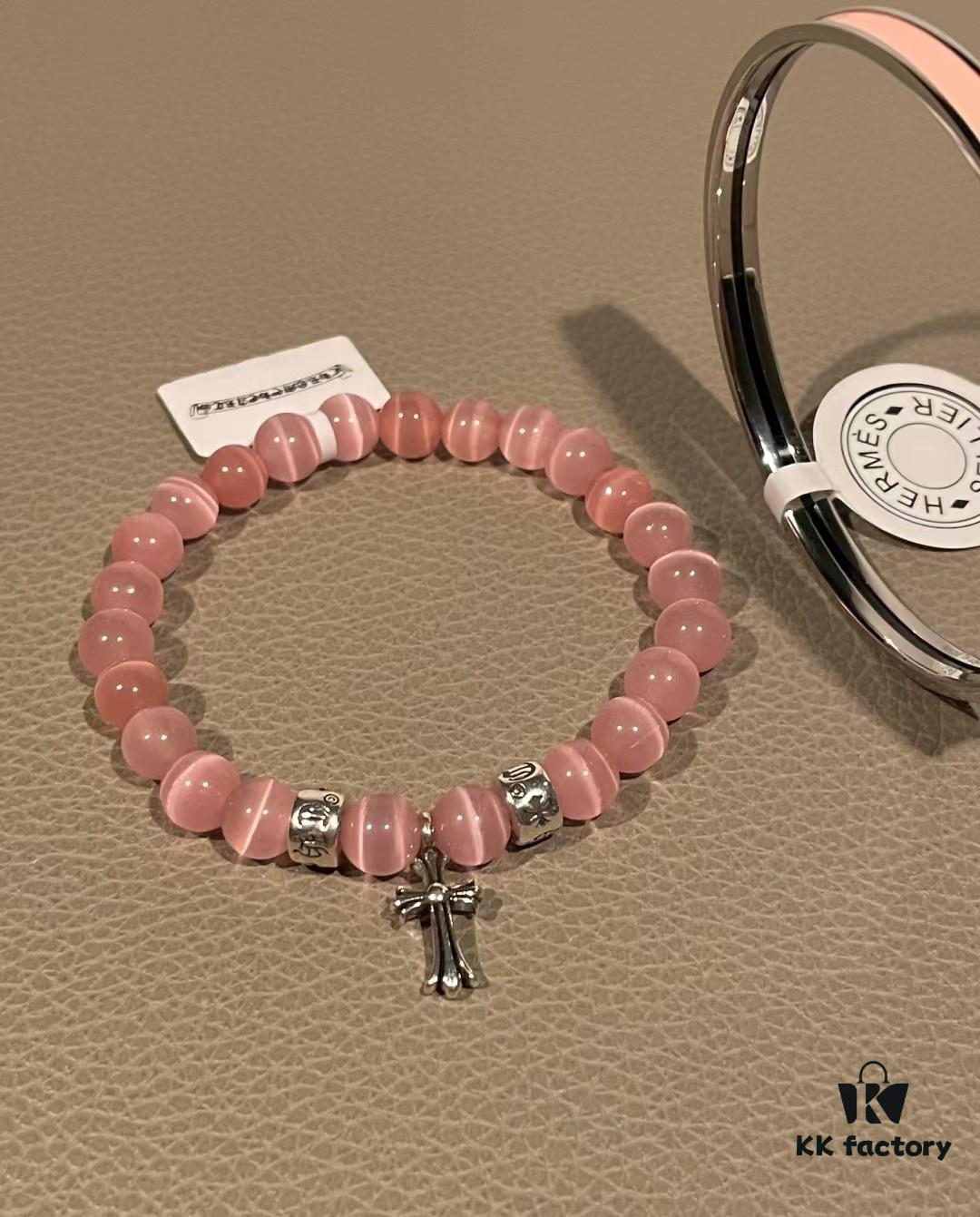 Cute Chrome Heart Cat's Eye Bracelet and Hermes Enamel Bangle