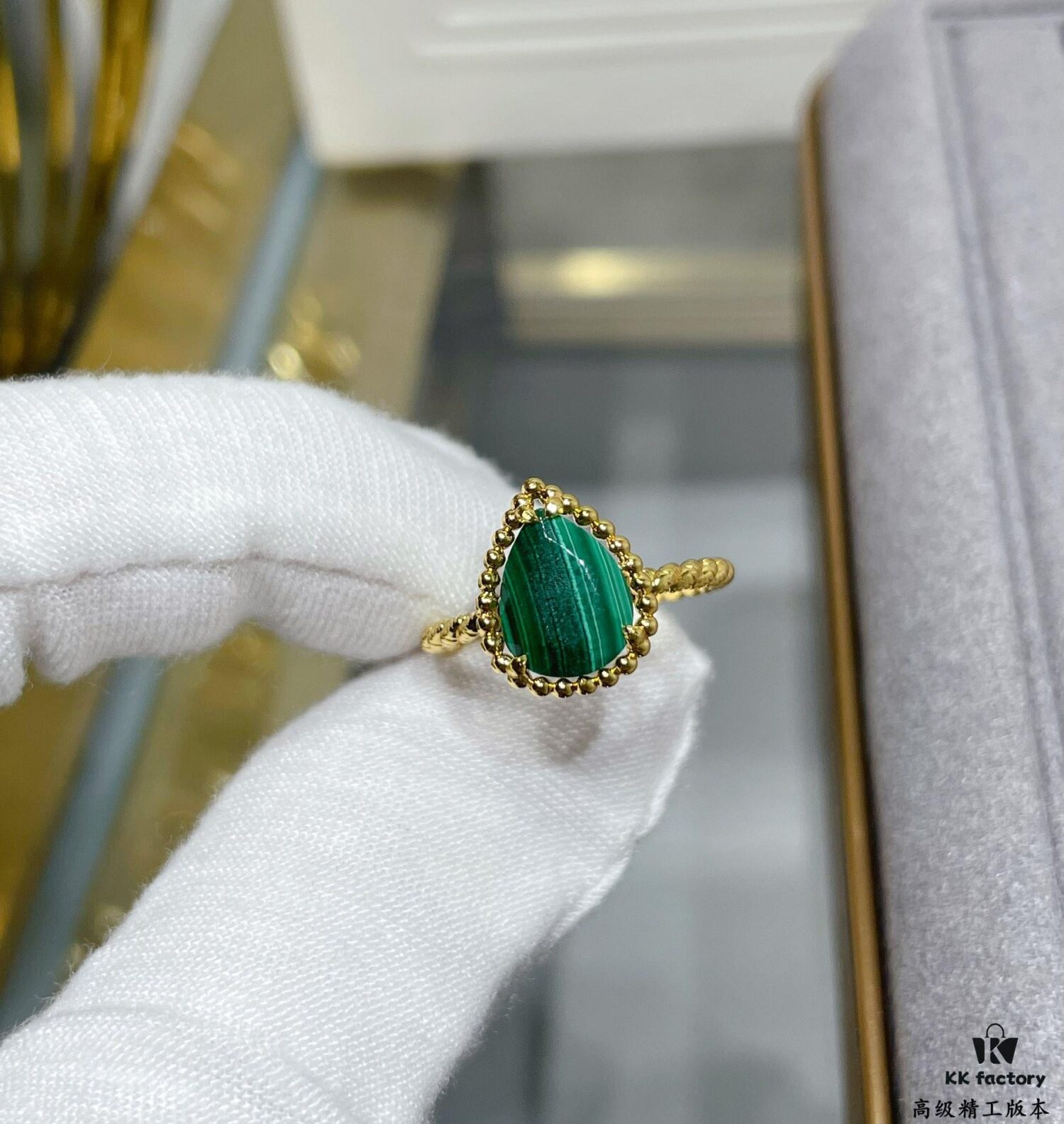 Boucheron Single Mother-of-Pearl Drop Ring, Bohemian Inspiration