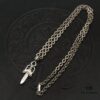 High-Version Koro Heart Medium Double-Sided Sword Pendant with Clear Engraving, Paired with Letter Chain, Available in 50-70cm Length