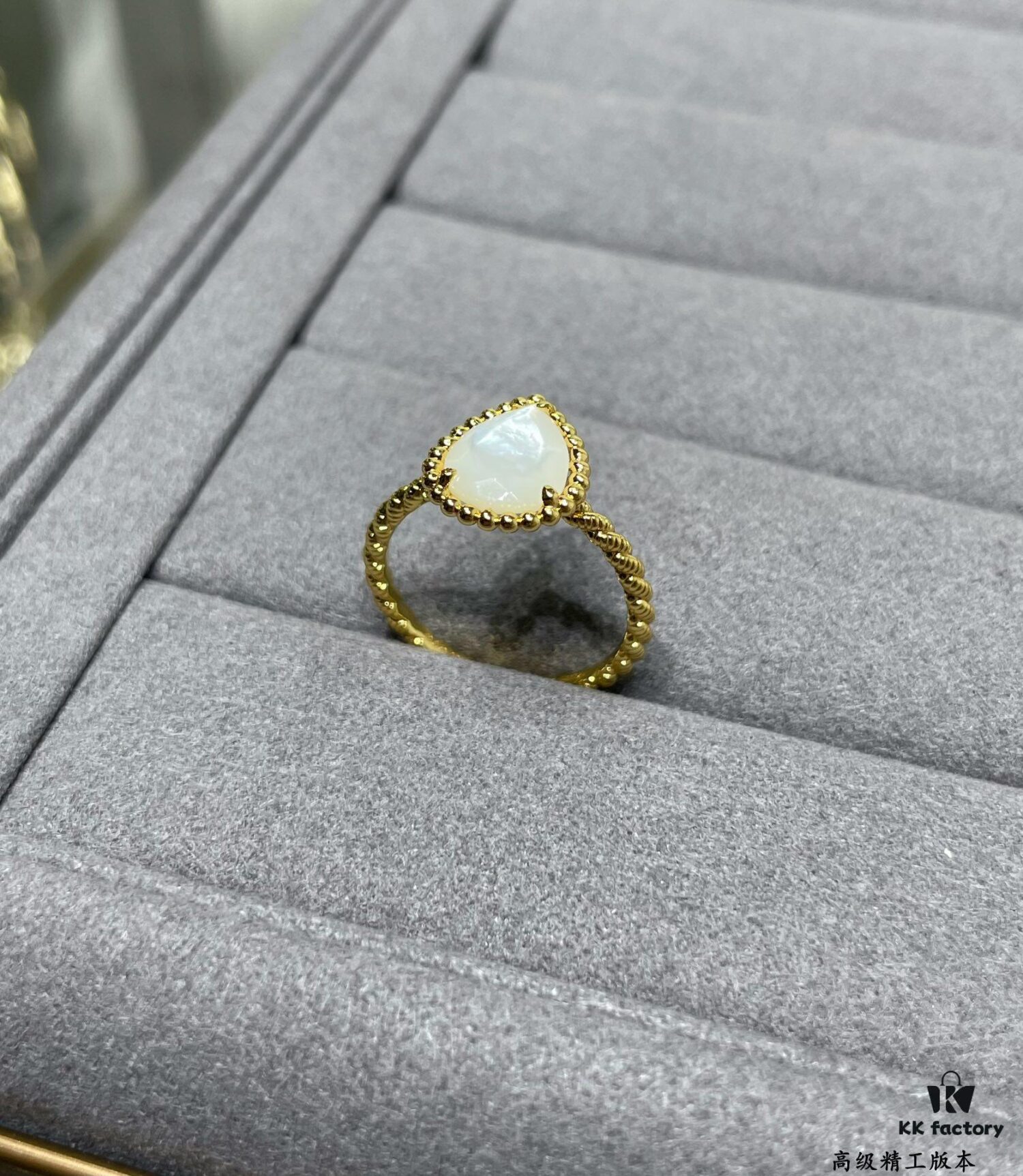 Boucheron Single Mother-of-Pearl Drop Ring, Bohemian Inspiration