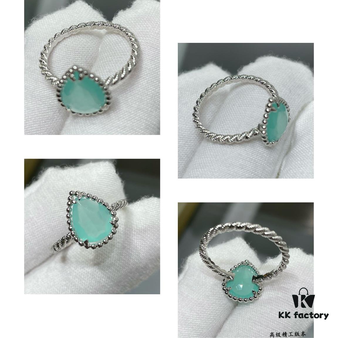 Boucheron Chalcedony Single Teardrop Ring, Bohemian Teardrop Design Inspired by 'Love and Protection'