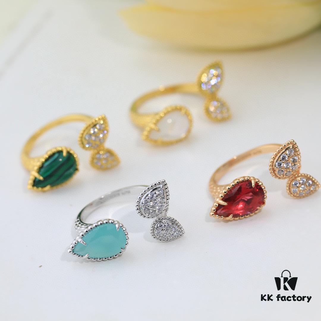 Boucheron Goutte Ring 💧 SERPENT BOHÈME Ring 💍 Classic and Modern, Diamond-Paved Drop Design with Delicate Yellow Gold Pearl Surround, Contemporary Aesthetic, Thick Gold Plating, Branded Boucheron Open-Ring Design, One Size Fits All, Exquisitely Beautiful to Wear 👼