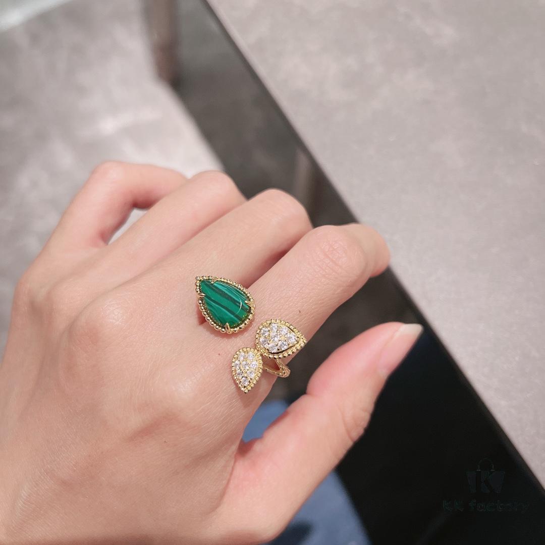 Boucheron Goutte Ring 💧 SERPENT BOHÈME Ring 💍 Classic and Modern, Diamond-Paved Drop Design with Delicate Yellow Gold Pearl Surround, Contemporary Aesthetic, Thick Gold Plating, Branded Boucheron Open-Ring Design, One Size Fits All, Exquisitely Beautiful to Wear 👼