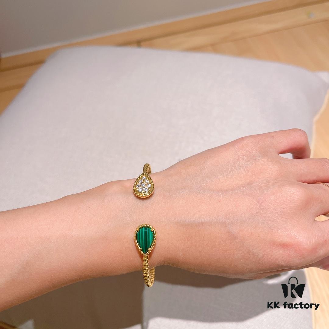 Boucheron Goutte Bracelet 💧 SERPENT BOHÈME Classic and Modern, Diamond-Set Water Drop Design with Delicate Yellow Gold Pearls