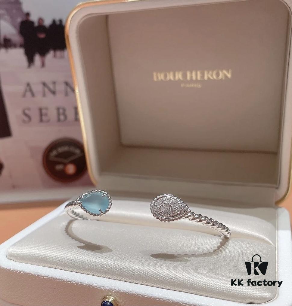 Boucheron Goutte Bracelet 💧 SERPENT BOHÈME Classic and Modern, Diamond-Set Water Drop Design, Thick Gold Plating with Logo