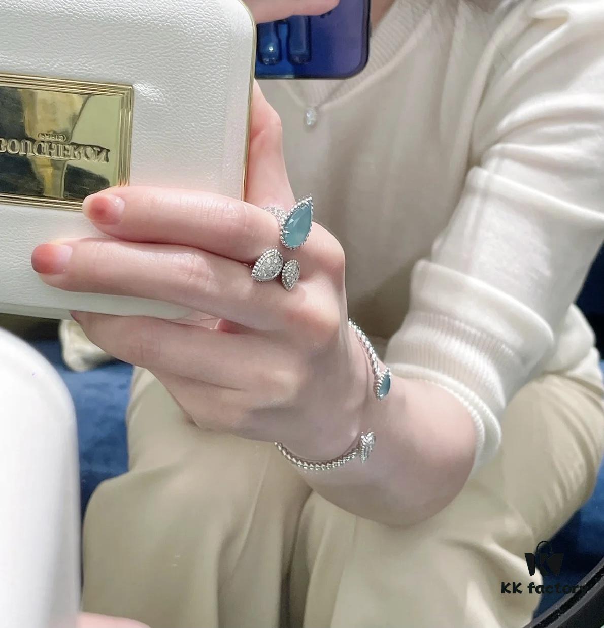 Boucheron Goutte Bracelet 💧 SERPENT BOHÈME Classic and Modern, Diamond-Set Water Drop Design, Thick Gold Plating with Logo