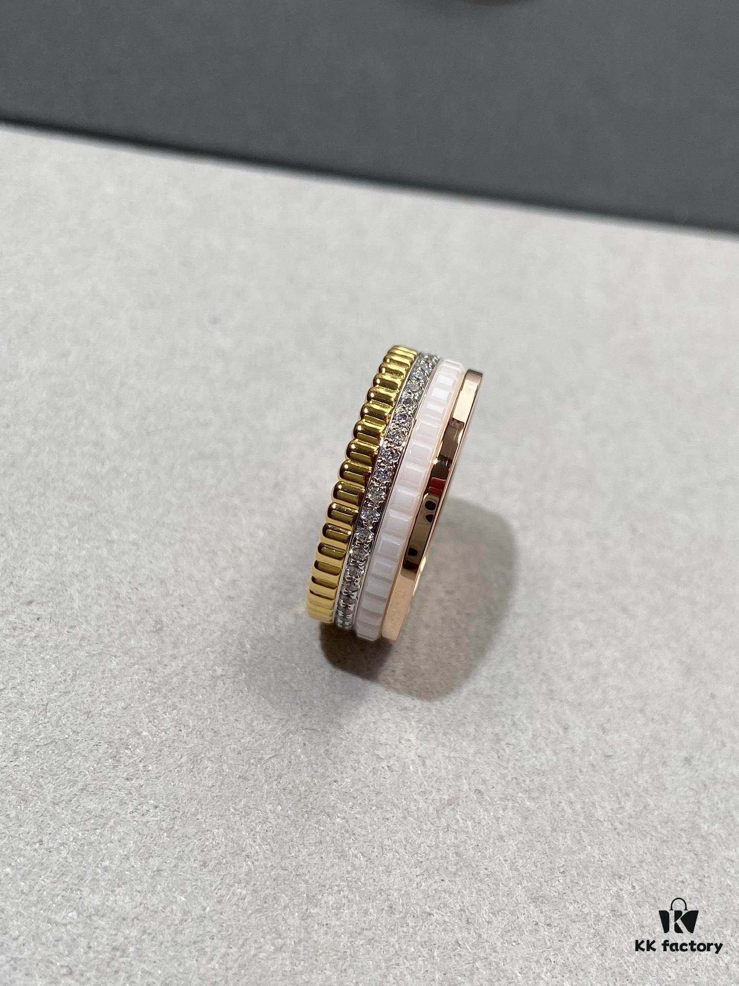 White Ceramic + Rose Gold + Diamond + White Gold Two-Tone