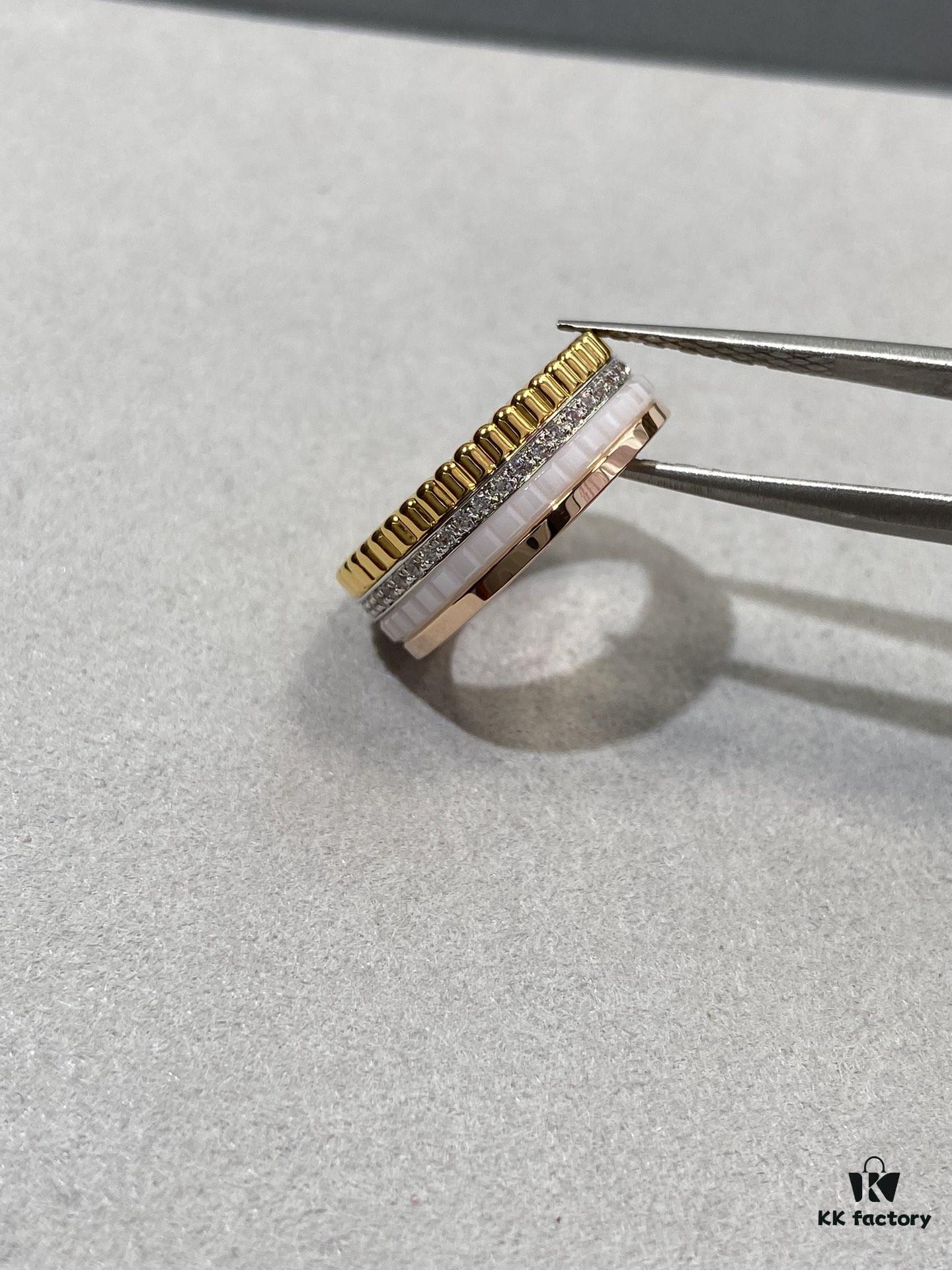 White Ceramic + Rose Gold + Diamond + White Gold Two-Tone