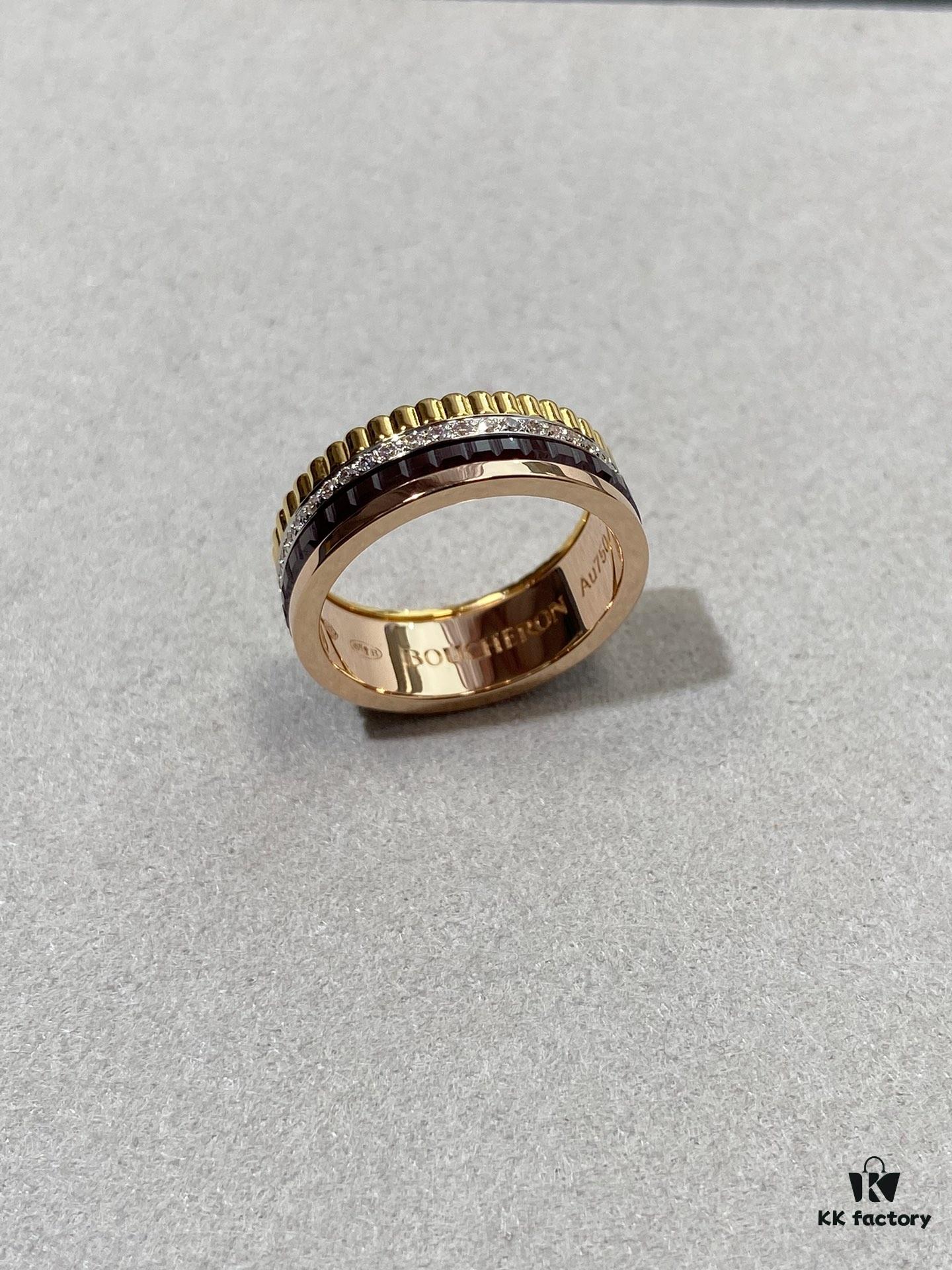Black + Rose Gold + Diamond + White Gold Two-Tone