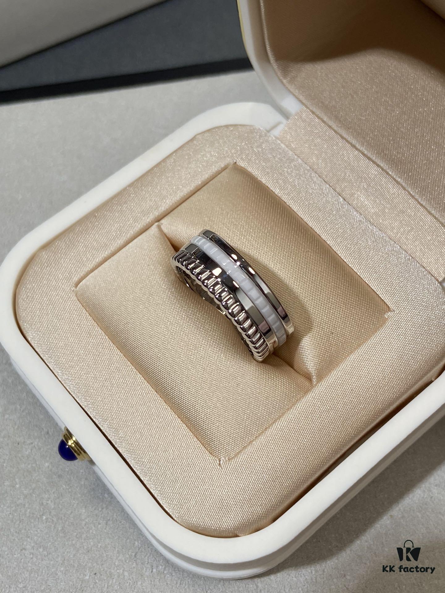 White Ceramic with White Gold Accents – White Ceramic Set with Diamond Inlays