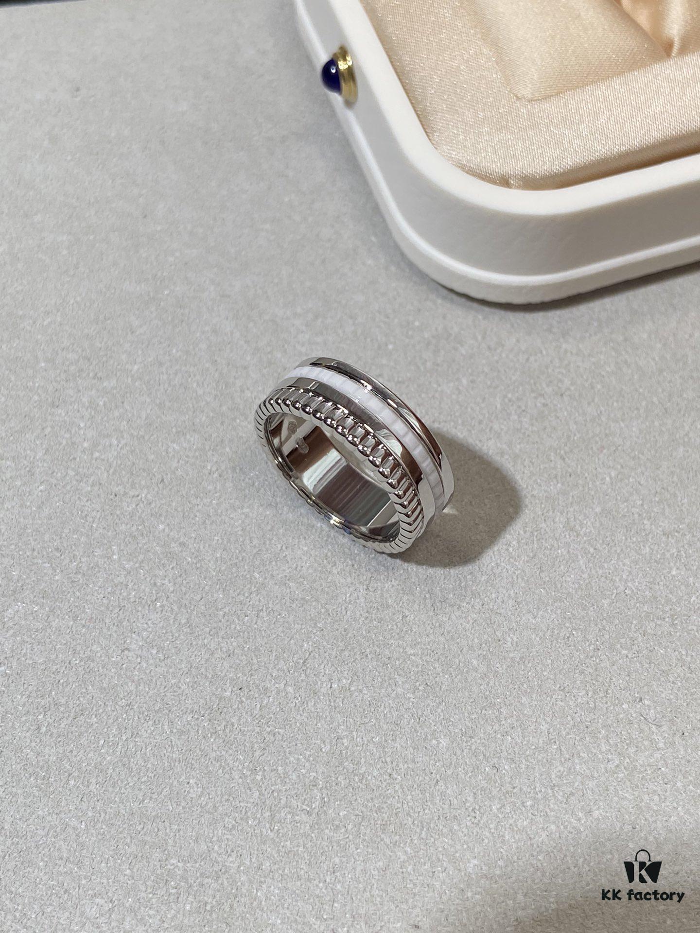 White Ceramic with White Gold Accents – White Ceramic Set with Diamond Inlays