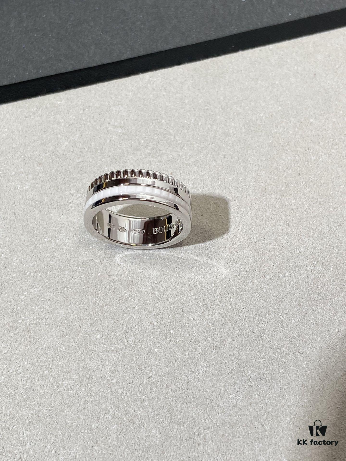 White Ceramic with White Gold Accents – White Ceramic Set with Diamond Inlays